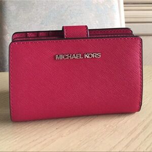 Michael Kors Dark Raspberry Leather Bifold Wallet